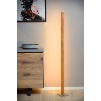 Lucide SYTZE Lampa Stojąca LED Jasne drewno, 1-punktowy