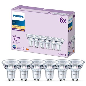 Philips Classic Zestaw 6 żarówek LED GU10 4,6 W 2700 kelwin 355 lumenów