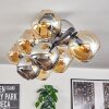 Koyoto Lampa sufitowa, Kula świetlna W kolorze bursztynu, Chrom, Przydymiony, 10-punktowe