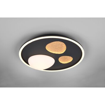 Oświetlenie Trio Pebble Lampa sufitowa LED Czarny, 1-punktowy, Zdalne sterowanie