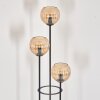 Koyoto Lampa stojąca 30 cm Ciemne drewno, Czarny, 3-punktowe