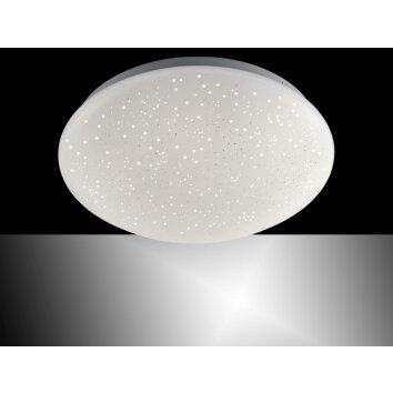 Leuchten-Direkt SKYLER Lampa sufitowa LED Stal szczotkowana, Biały, 1-punktowy, Zdalne sterowanie, Zmieniacz kolorów