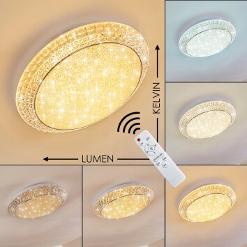 Litto Lampa Sufitowa LED Biały, 1-punktowy, Zdalne sterowanie